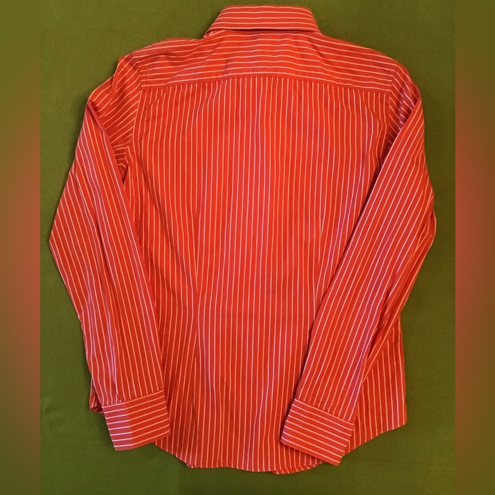 Lauren Ralph Lauren Orange and White Striped Button-Up Shirt Size Small - Picture 4 of 5